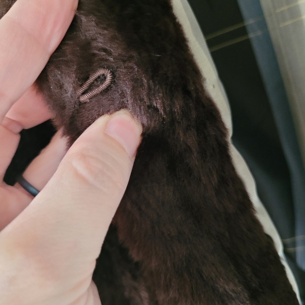 Short Brown Mouton Fur Vintage Coat '50s - Picture 7 of 12